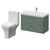 Avant Satin Green 800mm Wall Mounted 2 Drawer Vanity Unit and Kingston Toilet Suite with Rimini Basin Right Hand View