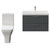 Avant Satin Grey 800mm Wall Mounted 2 Drawer Vanity Unit and Kingston Toilet Suite with Rimini Basin Front View