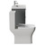 Avant Satin Grey 800mm Wall Mounted 2 Drawer Vanity Unit and Kingston Toilet Suite with Rimini Basin Side View