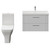 Avant Satin White 800mm Wall Mounted 2 Drawer Vanity Unit and Kingston Toilet Suite with Rimini Basin Front View thumbnail