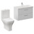 Avant Satin White 800mm Wall Mounted 2 Drawer Vanity Unit and Kingston Toilet Suite with Rimini Basin Left Hand View thumbnail
