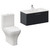 Avant Satin Anthracite 800mm Wall Mounted Single Drawer Vanity Unit and Kingston Toilet Suite with Angel Basin Left Hand View