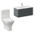 Avant Satin Grey 800mm Wall Mounted Single Drawer Vanity Unit and Kingston Toilet Suite with Angel Basin Left Hand View