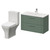 Avant Satin Green 800mm Wall Mounted 2 Drawer Vanity Unit and Kingston Toilet Suite with Angel Basin Right Hand View
