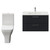 Avant Satin Anthracite 800mm Wall Mounted 2 Drawer Vanity Unit and Kingston Toilet Suite with Angel Basin Front View
