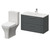 Avant Satin Grey 800mm Wall Mounted 2 Drawer Vanity Unit and Kingston Toilet Suite with Angel Basin Right Hand View