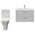 Avant Satin White 800mm Wall Mounted 2 Drawer Vanity Unit and Kingston Toilet Suite with Angel Basin Front View