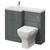 Avant Satin Grey 1000mm 2 Door Vanity Unit Toilet Suite with Left Hand Square Lucia Basin Right Hand View