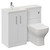 Avant Satin White 1000mm 2 Door Vanity Unit Toilet Suite with Left Hand Square Lucia Basin Left Hand View