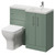 Avant Satin Green 1000mm 2 Door Vanity Unit Toilet Suite with Right Hand Square Lucia Basin Right Hand View