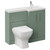 Avant Satin Green 1000mm 2 Door Vanity Unit Toilet Suite with Right Hand Square Lucia Basin Left Hand View