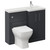 Avant Satin Anthracite 1000mm 2 Door Vanity Unit Toilet Suite with Right Hand Square Lucia Basin Left Hand View