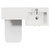 Avant Satin White 1000mm 2 Door Vanity Unit Toilet Suite with Right Hand Square Lucia Basin Top View