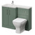Avant Satin Green 1100mm 2 Door Vanity Unit Toilet Suite with Left Hand Square Lucia Basin Right Hand View
