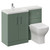 Avant Satin Green 1100mm 2 Door Vanity Unit Toilet Suite with Left Hand Square Lucia Basin Left Hand View