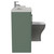 Avant Satin Green 1100mm 2 Door Vanity Unit Toilet Suite with Left Hand Square Lucia Basin Side View