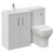 Avant Satin White 1100mm 2 Door Vanity Unit Toilet Suite with Left Hand Square Lucia Basin Left Hand View