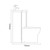 Avant Satin White 1100mm 2 Door Vanity Unit Toilet Suite with Right Hand Square Lucia Basin Side On Dimensions thumbnail