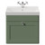 Danbury Satin Green 500mm Wall Mounted Single Drawer Vanity Unit with Rimini Basin View from Front thumbnail