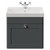 Danbury Satin Grey 500mm Wall Mounted Single Drawer Vanity Unit with Rimini Basin View from Front thumbnail