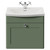 Danbury Satin Green 500mm Wall Mounted Single Drawer Vanity Unit with Arc Basin View from Front thumbnail