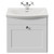 Danbury Satin White 500mm Wall Mounted Single Drawer Vanity Unit with Arc Basin View from Front thumbnail