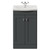 Danbury Satin Grey 500mm 2 Door Vanity Unit with Arc Basin View from Front thumbnail