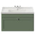 Danbury Satin Green 800mm Wall Mounted Single Drawer Vanity Unit with Windsor Basin View from Front thumbnail