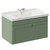 Danbury Satin Green 800mm Wall Mounted Single Drawer Vanity Unit with Windsor Basin Left Hand View thumbnail