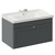 Danbury Satin Grey 800mm Wall Mounted Single Drawer Vanity Unit with Windsor Basin Left Hand View thumbnail