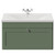 Danbury Satin Green 800mm Wall Mounted Single Drawer Vanity Unit with Glide Basin View from Front thumbnail