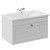 Danbury Satin White 800mm Wall Mounted Single Drawer Vanity Unit with Glide Basin Left Hand View thumbnail