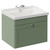 Danbury Satin Green 600mm Single Drawer Wall Mounted Vanity Unit with Windsor Basin Left Hand View thumbnail