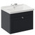 Danbury Satin Anthracite 600mm Single Drawer Wall Mounted Vanity Unit with Windsor Basin Left Hand View thumbnail