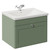 Danbury Satin Green 600mm Wall Mounted Single Drawer Vanity Unit with Glide Basin Left Hand View thumbnail
