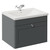 Danbury Satin Grey 600mm Wall Mounted Single Drawer Vanity Unit with Glide Basin Left Hand View thumbnail