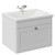 Danbury Satin White 600mm Wall Mounted Single Drawer Vanity Unit with Glide Basin Left Hand View thumbnail