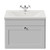 Danbury Satin White 600mm Wall Mounted Single Drawer Vanity Unit with Glide Basin Front View thumbnail