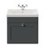 Danbury Satin Grey 500mm Wall Mounted Single Drawer Vanity Unit with Glide Basin Front View thumbnail