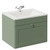 Danbury Satin Green 600mm Wall Mounted Single Drawer Vanity Unit with Angel Basin Left Hand View thumbnail