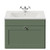 Danbury Satin Green 600mm Wall Mounted Single Drawer Vanity Unit with Angel Basin Front View thumbnail