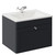 Danbury Satin Anthracite 600mm Wall Mounted Single Drawer Vanity Unit with Angel Basin Left Hand View thumbnail