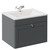 Danbury Satin Grey 600mm Wall Mounted Single Drawer Vanity Unit with Angel Basin Left Hand View thumbnail