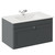 Danbury Satin Grey 800mm Wall Mounted Single Drawer Vanity Unit with Angel Basin Left Hand View thumbnail