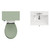 Danbury Satin Green 1000mm Wall Mounted Single Drawer Vanity Unit and Toilet Suite with Rimini Basin View from Top thumbnail