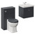 Danbury Satin Anthracite 1000mm Wall Mounted Single Drawer Vanity Unit and Toilet Suite with Rimini Basin Left Hand View thumbnail