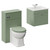 Danbury Satin Green 1000mm Wall Mounted Single Drawer Vanity Unit and Toilet Suite with Angel Basin Left Hand View thumbnail