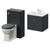 Danbury Satin Anthracite 1000mm Wall Mounted Single Drawer Vanity Unit and Toilet Suite with Angel Basin Right Hand View thumbnail