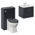 Danbury Satin Anthracite 1000mm Wall Mounted Single Drawer Vanity Unit and Toilet Suite with Angel Basin Left Hand View thumbnail