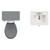 Danbury Satin Grey 1000mm Wall Mounted Single Drawer Vanity Unit and Toilet Suite with Angel Basin Top View thumbnail